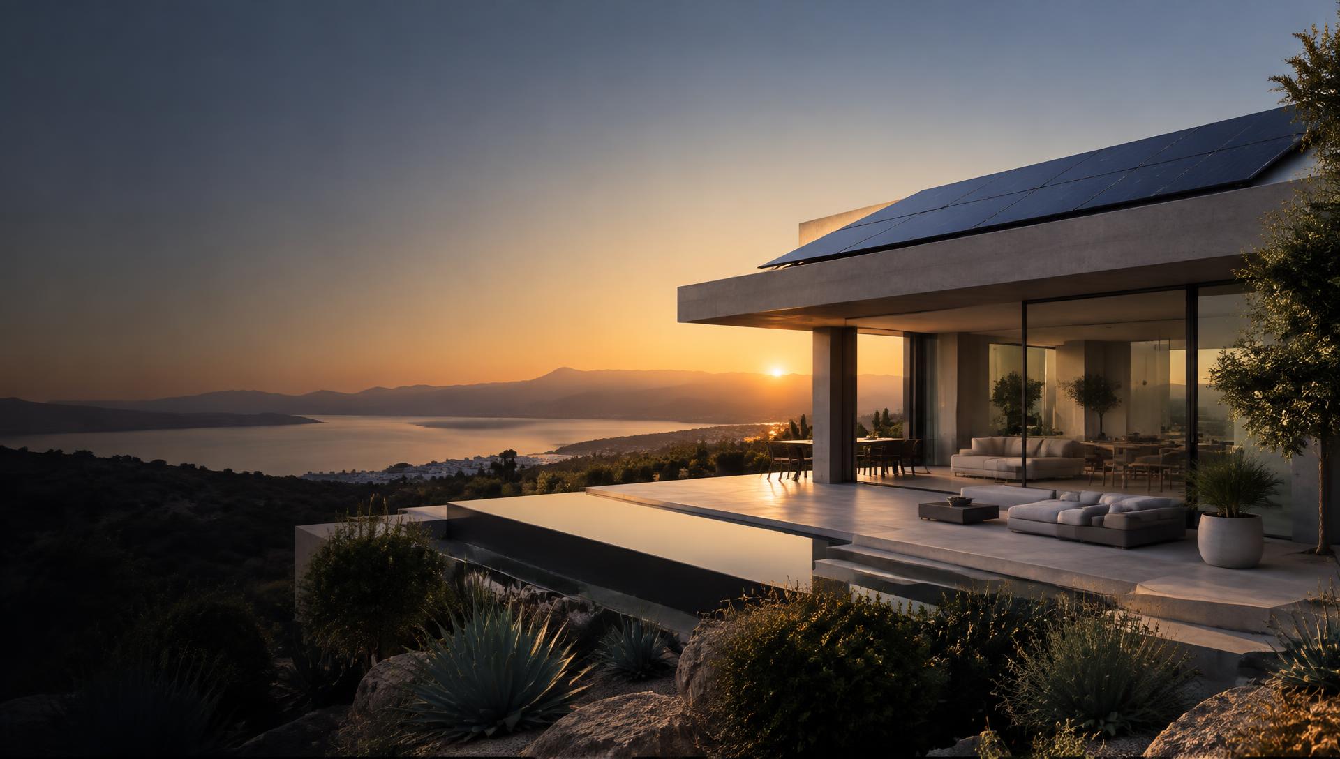 Residencia contemporánea equipada con paneles solares
